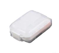 HanOaki Boîte de rangement à grille de rangement, plateau de rangement à 3 côtés avec couvercles individuels, verrouillage sécurisé à rabat pour hameçons, leurres, poids (blanc)