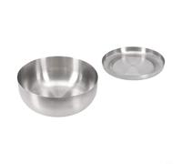 HanOaki Bol à riz traditionnel coréen en acier inoxydable avec couvercle pour la maison, la cuisine, le camping, le pique-nique (12 cm)