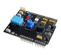 HanOaki Carte d'extension multifonction 9 en 1 pour Arduino R3, avec capteur de température et d'humidité pour DHT11, buzzer, récepteur infrarouge, module LED et bouton pour projets électroniques de