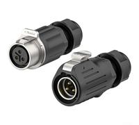 HanOaki Connecteur d'alimentation LP-20 IP68, boîtier étanche 2/3/4 broches en alliage de zinc avec contacts plaqués or pour systèmes d'automatisation et de sécurité marins, industriels (EW-LP20-3P)