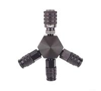 HanOaki Connecteur en T compact en aluminium pour systèmes à air comprimé avec fonction autobloquante et compatibilité filetage NPT de 6,35 mm (noir)