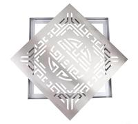HanOaki Couvercle de vidange en acier inoxydable brossé pour surface antidérapante drainage rapide élégant pour drainage résidentiel urbain extérieur (300 x 300 x 20 x 2 mm)