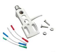 HanOaki Ensemble de support de platine compatible Audio-Technica AT3600L - Comprend cartouche, stylet et coque argentée pour Pioneer PLX-1000, PL-518, PL-530 - Construction métallique (blanc)