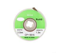 HanOaki Fil de retrait de tresse à dessouder en cuivre de 1,5 m de long avec flux pour absorption de PCB, étain et entretien de soudure électrique (CP-3515)