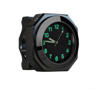 HanOaki Horloge de moto en alliage d'aluminium étanche à quartz lumineuse pour cadran de 3,3 cm compatible avec guidon de 22 à 28 mm pour vélo de course (noir)
