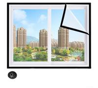 HanOaki Isolation thermique de fenêtre en film PE pour l'hiver avec forte tension, coupe-vent et résistant à la poussière, couture double ligne et finition transparente pour une lumière naturelle (120