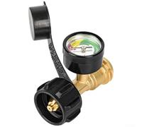 HanOaki Jauge de réservoir en laiton | Indicateur de niveau avec détecteur de fuite pour connexion QCC1 de type 1 | Moniteur de gaz pour gril, chauffage, camping-car, camping-car