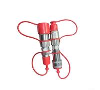 HanOaki Kit adaptateur hydraulique à raccord rapide avec bouchon anti-poussière 1,3 cm (1,3 cm), compatible avec les normes ISO 16028 et ISO7241-A, pour matériel agricole, 35 MPa, rouge ou gris