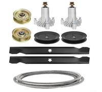 HanOaki Kit de reconstruction de pont de tondeuse à gazon de 106,7 cm compatible avec Hus LT1000 LT2000, comprend des broches 130794 et des lames 127843 et une courroie 21547082 pour une coupe
