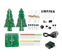 HanOaki Kit de soudure pour sapin de Noël à faire soi-même avec 36 lumières LED colorées et adaptateur 5 V pour projet de vacances STEM amusant, assemblage facile avec cartes PCB (3 couleurs)