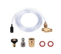 HanOaki Kit d'injecteur en aval pour nettoyeur haute pression 5000 PSI Distributeur de savon réglable avec siphon en laiton et acier inoxydable à connexion rapide de 3/8" pour nettoyage de jardin