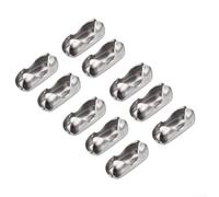 HanOaki Lot d'accessoires élégants pour rideaux en acier inoxydable avec dix connecteurs métalliques et une longue chaîne (boucle 10 pièces)