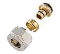 HanOaki Lot de 1 à 20 connecteurs de collecteur de chauffage par le sol - 16 mm - Raccords de plomberie plaqués nickel pour une installation fiable et sans fuite (1 pièce)