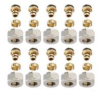HanOaki Lot de 10 connecteurs de collecteur de chauffage par le sol - 1 à 20 pièces - 16 mm - Raccords de plomberie plaqués nickel pour une installation fiable et sans fuite
