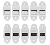 HanOaki Lot de 10 rails de guidage pour volet roulant avec joint à balais et rouleaux de guidage en ABS 60 x 23 mm espacement des trous 40 mm Blanc