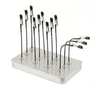 HanOaki Lot de 12 pinces crocodiles flexibles avec boîte de rangement en métal pour aérographe, soudure troisième main, modélisme, pointe en caoutchouc pour protection contre les rayures