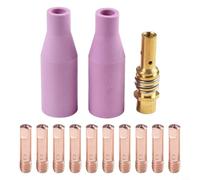 HanOaki Lot de 13 douilles de soudage 15AK Argon Gaz Céramique Porte-embout de contact pour 15AK MIG 0,6 0,8 0,9 1,0 1,2 mm Ouverture (0,8 mm)