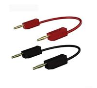 HanOaki Lot de 2 câbles de test connecteur banane de 2 mm plaqué or avec prise jack 2 mm 10 A 600 V pour tests électriques, construction en cuivre/polyéthylène, rouge, noir, jaune, vert, bleu