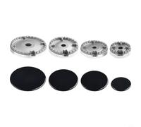 HanOaki Lot de 2 capuchons de brûleur à gaz, couronne de flamme, kit de remplacement en fer pour la plupart des cuisinières à gaz, 2 options adaptées pour la cuisine, la maison, le restaurant (plat)