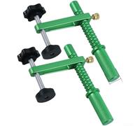 HanOaki Lot de 2 colliers de serrage pour établi en alliage d'aluminium à réglage rapide pour trous de 19/20 mm, vert, outil de travail du bois léger (2 pièces, 20 mm)