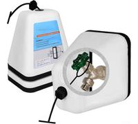 HanOaki Lot de 2 housses de robinet d'extérieur pour protection contre le gel hivernal, 17 x 13 x 15 cm, protection contre le gel en hiver, blanc