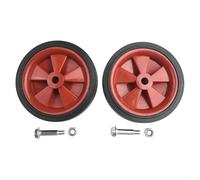HanOaki Lot de 2 roulettes pour compresseur d'air - Antichocs - En plastique antidérapant - Pièces de rechange silencieuses avec vis pour pompes à air - Rouge - 15,2 cm