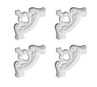HanOaki Lot de 4 coins muraux décoratifs en polyuréthane 16 cm de style | Design européen orné, dimension 16 cm, surface lisse, peinture facile, décoration de cadre de porte