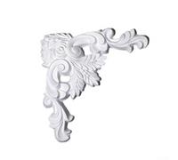 HanOaki Lot de 4 garnitures d'angle ornées de fleurs pour plafond de salon | Matériau PU lisse et léger, plus facile à installer que le plâtre, à construire, idéal pour les projets de bricolage