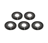 HanOaki Lot de 5 cache-tuyaux à bride pour tuyaux de chauffage, décoration murale, cache-radiateur en polypropylène noir, installation facile, rosace décorative (120-140 mm)