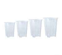 HanOaki Lot de 6 pots à orchidées en plastique avec aspect transparent et trous de drainage, conçus pour les plantes grasses et les plantes d'intérieur, adaptés pour la maison, le jardin et le bureau