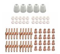 HanOaki Lot de 65 embouts d'électrode pour coupe-plasma PT-31 pour pièces de torche de coupe Parkside, accessoires de soudage, kit de protection en céramique cuivrée