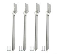 HanOaki Manchon de sol pour poteau en bois, marteau d'ancrage, kit de montage de balançoire fixe, en acier galvanisé, robuste, fixation de structure de jeu en plein air, 4 ancrages