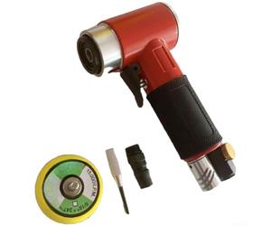 HanOaki Meuleuse pneumatique de 5,1 cm avec 15 000 tr/min, ponceuse droite et excentrique double cœur pour polissage du métal et du bois (rouge)