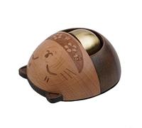 HanOaki Mignon Chat Porte-Bonheur Sonnette avec Carillon Mélodieux 8x7cm Cloche Entrée en Bois pour Portes Compatible avec Cadre Métallique Cloche Décorative Boutique pour Café
