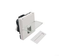 HanOaki Module Ethernet Cat6a blanc 45 x 45 mm avec poignée rotative, prend en charge Cat5e Cat6, couvercle anti-poussière connecteur réseau en PC pour panneaux Keystone (catégorie 6a)