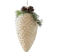 HanOaki Ornements en mousse de pomme de pin pour décoration de sapin de Noël avec design réaliste, convient pour une décoration rustique de maison de vacances et d'événement saisonnier, 21 x 10 cm, 27