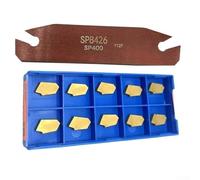 HanOaki Outil de découpe de tour SPB26-4 | Support de 26 mm avec 10 inserts SP400 GTN4 | Construction haute résistance pour l'acier | Kit de lames de séparation pour travail des métaux