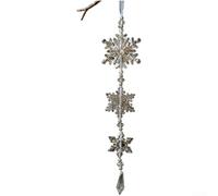 HanOaki Pendentif flocon de neige en acrylique transparent pour verre à champagne avec crochet intégré, décoration de sapin de Noël pour fenêtre de vacances et utilisation festive saisonnière (style B