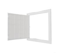 HanOaki Plaque de protection en PVC pour tuyau d'égout pour salle de bain, plomberie, entretien avec grille de ventilation, blanc (300 x 300)