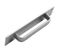 HanOaki Poignée de porte coulissante en alliage d'aluminium avec plaque pour cuisine, armoire, salle de bain, placard (noir ou argenté)