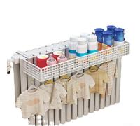 HanOaki Porte-serviettes chauffant et étagère pour sèche-chaussures, cadre en fer résistant à la rouille, design à plusieurs niveaux pour serviettes et chaussures (35 cm, blanc)