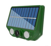 HanOaki Répulsif solaire pour animaux - Activé par le mouvement - Répulsif à ultrasons avec lumières clignotantes rouges et blanches - Étanche IP66 - Chargement solaire/USB - Pour jardin, pelouse