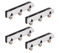 HanOaki Rouleau de porte coulissante en verre sans cadre, poulie en acier inoxydable 5 mm, verre 78 x 25 mm, argenté, lisse, silencieux, résistant à la rouille, pour cabine de douche, fenêtre de salle