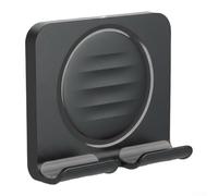 HanOaki Support de téléphone amovible pour douche | Support mural pour tablette et téléphone | pour verre, miroir, surfaces carrelées | 20 cm pour salle de bain, cuisine (noir)