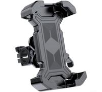 HanOaki Support de téléphone pour moto, vibration, poignée en silicone amortie One Touch Lock pour VTT, scooter, VTT (guidon noir)