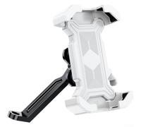 HanOaki Support de téléphone pour vélo robuste avec libération rapide d'absorption des chocs en silicone - Rotation à 360 degrés - Pour VTT, cyclomoteur de 22 à 30 mm (rétroviseur blanc)