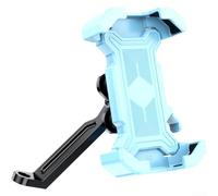 HanOaki Support de téléphone pour vélo robuste avec libération rapide d'absorption des chocs en silicone - Rotation à 360 degrés - Pour VTT, cyclomoteur de 22 à 30 mm (rétroviseur bleu)