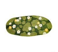 HanOaki Tapis de bain doux et absorbant en mousse 3D ultra épais antidérapant avec envers en TPR pour décoration de salle de bain (vert clair)