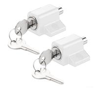 HanOaki Verrou de fenêtre et porte coulissante en UPVC | Ensemble de serrures de sécurité en alliage d'aluminium avec clés | Lot de 2 plaques de gâche et vis de montage