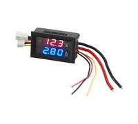 HanOaki Voltmètre ampèremètre numérique LED | DC 0-100 V double affichage rouge/bleu | Plage de courant 10 A/50 A/100 A pour la surveillance de l'alimentation par batterie (DC 0-100 V - 100 A)